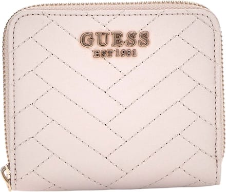 GUESS Portemonnee Anning SLG Small Zip Around Wallet Stone Lichtgrijs