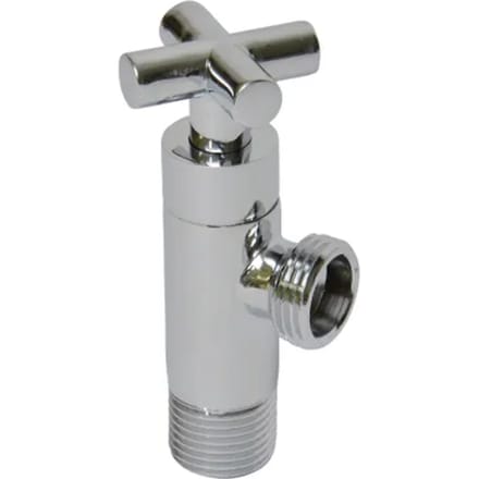 Sanivesk Design Hoekstopkraan "kruis" 1/2" Buitendraad X 1/2" Buitendraad Chroom