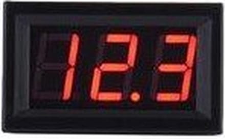 Inbouw voltmeter 0-300V DC Rood
