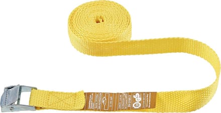 Spanband met klemslot - Sjorband lading - Lading zekeren - Eendelige uitvoering - 35 meter - Geel