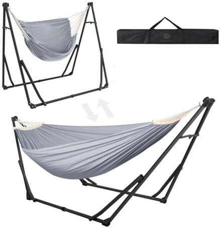 Hangmat en stoel voor binnen en buiten - opvouwbaar met houder