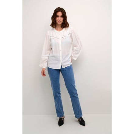 Blouse met lange mouwen Regular fit Chalk white