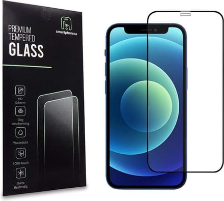 Smartphonica iPhone 12 full cover tempered glass screenprotector van gehard glas met afgeronde hoeken geschikt voor iPhone 12