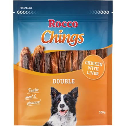 200g Kip en Lever Chings Double Rocco Hondensnacks