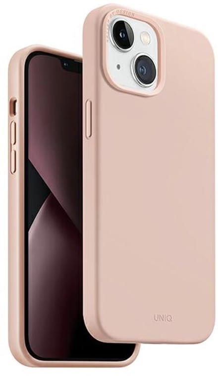UNIQ Lino Hue - Hoesje voor iPhone 14 Plus - Blush Pink - Magclick Opladen - Soft Touch