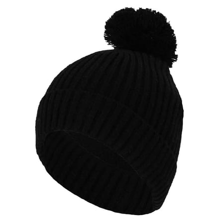 Baby Muts - Ribbed + Pompon - Zwart / 1-2 Jaar