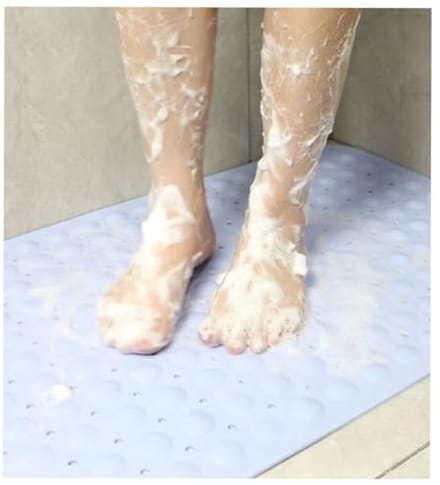 Antislip Massage Douchemat 48x48 cm - Lichtblauw - Wasmachinebestendig en Schimmelbestendig