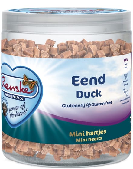 Renske Gezonde Beloning Mini Hartjes - Verwensnacks - Eend 300 g