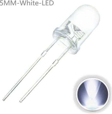 OTRONIC® 10x LED Diode Transparant 5mm Wit 3V