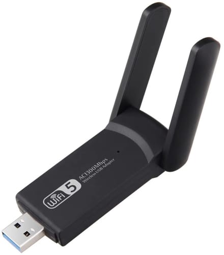 WiFi USB Adapter – Dual Band 2.4 & 5GHz – 1300 Mbps – Met Antenne – Plug & Play