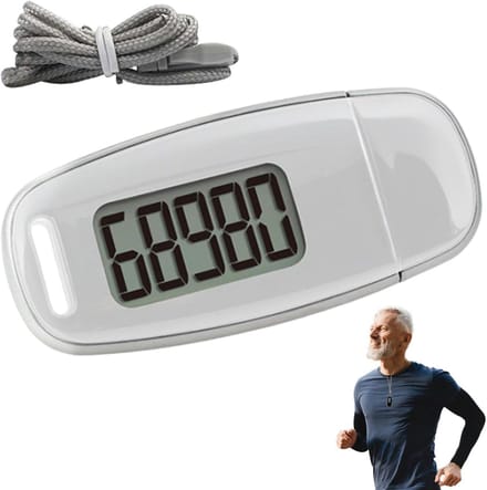 Mini Stappenteller - Wandel Tracker - Dagelijkse Beweging - USB Oplaadbaar - 5 x 3 x 8.4 cm - Wit