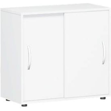 Schuifdeurkast PALENQUE, 2 ordnerhoogten, B 800 x D 400 x H 752 mm, wit
