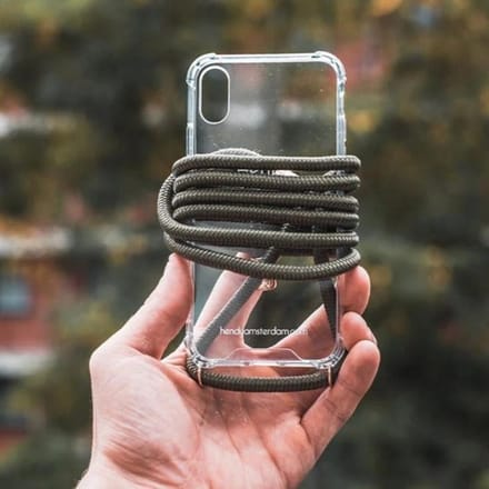Hendy telefoonhoesje met koord - Classic - Army Green - iPhone 15 Plus