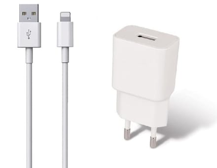OneOne 2A lader + 1,5m stevige OneOne Lightning kabel. Universele oplader adapter past op Apple iPhone 5, iPhone 5c, iPhone 5s, iPhone 6, 6 Plus, 6s, iPhone 7, 7 Plus, iPhone 8, 8 Plus, iPhone SE, iPhone X