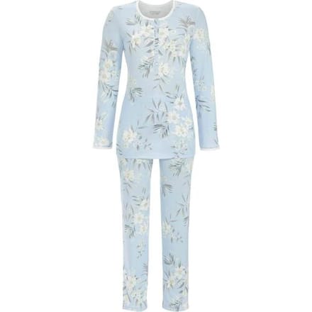 Ringella Warme blauwe pyjama bloemen Blauw vrouw 50