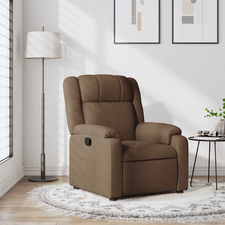 vidaXL - Fauteuil - verstelbaar - stof - bruin
