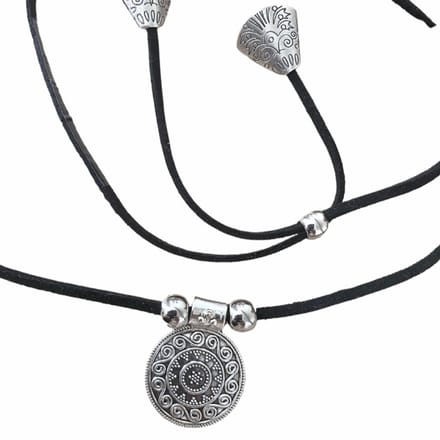 Ketting-Tibetaanse look-Suede koord-Wikkel - Charme Bijoux