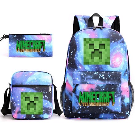 Minecraft Schooltas Game Merchandise Student Grote Capaciteit Print Drie Delige Schooltas Mannen En Vrouwen Three-piece set
