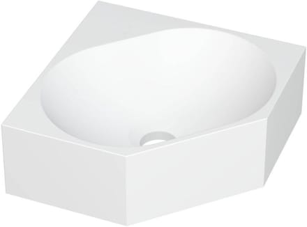 INK - Hoekfontein Polystone Zonder Kraangat - 270x270x100 mm - Mat Wit