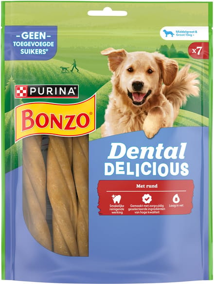 Bonzo Dental Delicious - Medium - Rund - 6 x 200 gr