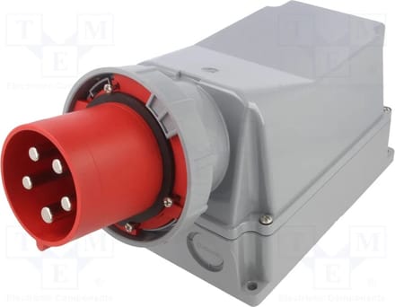 PCE WCD 125A connector - 5 polig mannelijk - 400V AC - IP67 - messing contact