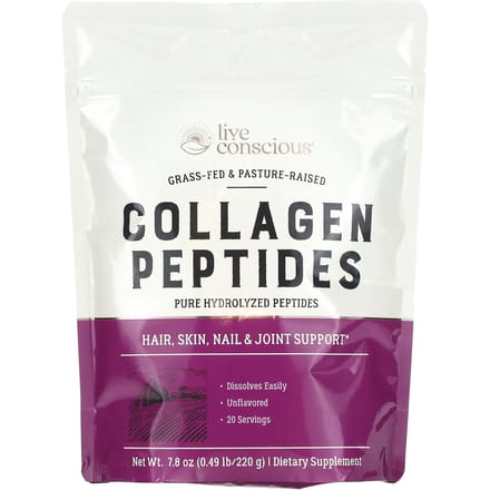 Live Conscious, Collageenpeptiden, Zonder smaak, 7,8 oz (220 g)