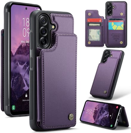 Luxe Portemonnee Backcover met Anti-RFID kaarthouders voor Galaxy A36 _ Paars