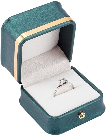 ONF3 - Ringdoos - Ring geschenkdoos - Luxe uitstraling - Donkergroen - Sieraden organizer - Perfect voor verloving - Elegante opbergkoffer