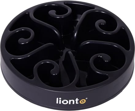 lionto Antischrokbak hond & kat, antislip voerbak Ø20 cm zwart