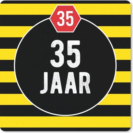Muismat 20x20 cm - Mousepad Feest - 35 Jaar - Quote - Muismatten