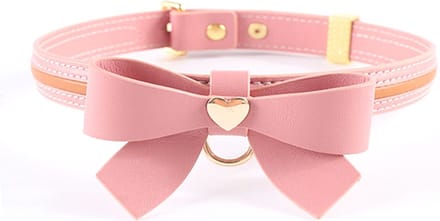 Sevanda - Love Heart Butterfly - Vegan Lederen Collar met Leiband - Roze