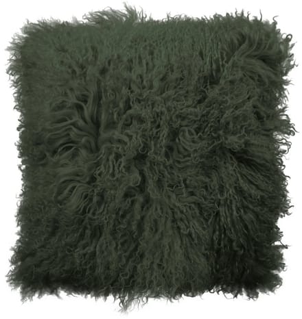 Van Buren - Tibetaans schapenvacht kussen - Groen 45x45cm - 100% echt schapenvacht