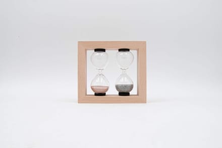 Zandloper - Keukentimer - Koken en timing - Frame van beukenhout - 11.5 x 3 x 10.5 cm - Natuurlijk