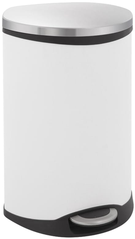 EKO - Shell Bin recycling pedaalemmer 22+22 liter - Steel Plastic - wit, mat RVS - Prullenbak