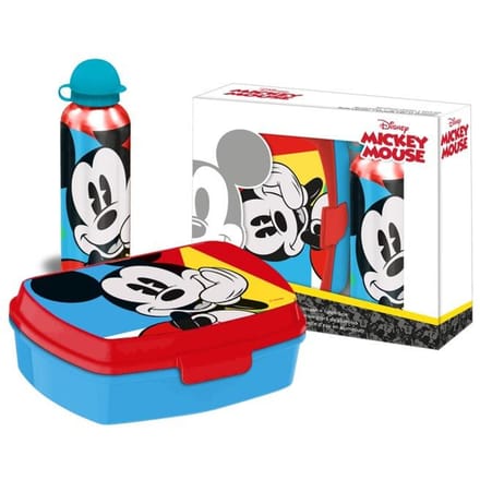 Disney Mickey Mouse lunchbox set voor kinderen - 2-delig - rood - aluminium/kunststof