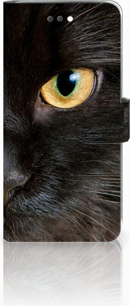 Apple iPhone 7 Plus | 8 Plus Telefoonhoesje met Pasjes Zwarte Kat