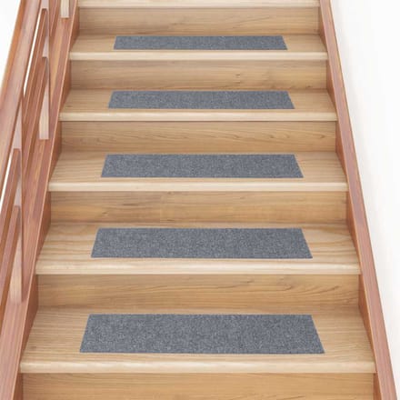 vidaXL - Trapmatten - Zelfklevend - 15 - stuks - 76x20 - cm - Lichtgrijs - Rechthoekig