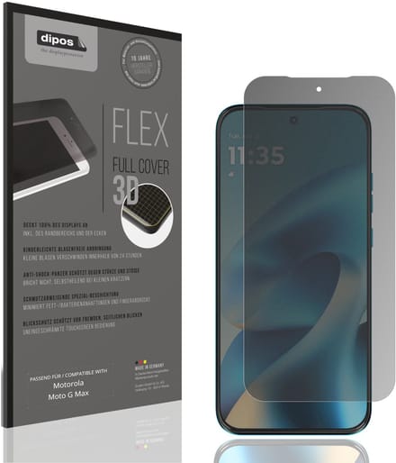 dipos FLEX – Matte Privacy Screenprotector geschikt voor Motorola Moto G Max | Volledige Schermbescherming | Case-Friendly