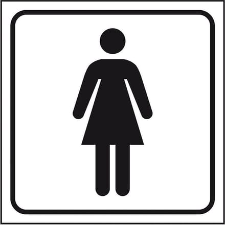 WC deur sticker dames, zelfklevende folie 100 x 100 mm