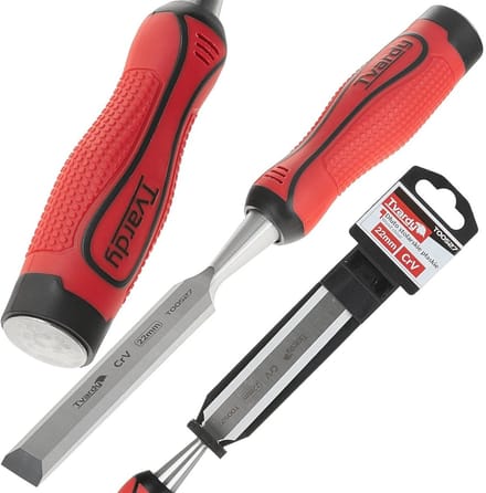 Tvardy Houtbeitel - Platte Snede - CrV Staal - 22 mm - Ergonomische Greep