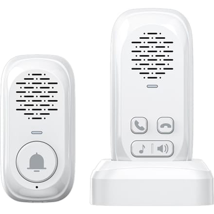 RF433 Draadloze Intercom Bel Deurbel Gong met 1 Binnensensor 984ft Bereik Geen Internet Vereist wit