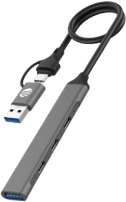 MG 4-poorts Type-C naar USB Hub - UC708 - Grijs - USB Poort