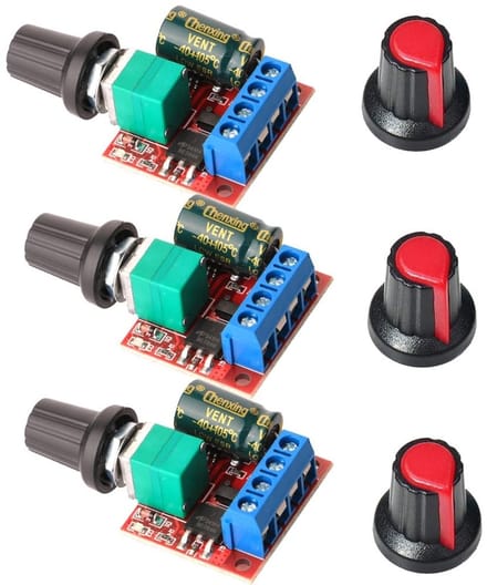 Allecto - Mini DC Motor Speed Regulator - Snelheidsregelaar - Compact formaat - Variabele Spanningsregelaar - Ideaal voor hobbyprojecten - 3 Stuks