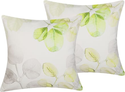 PEPEROMIA - Sierkussen set van 2 - Wit - 45 x 45 cm - Katoen