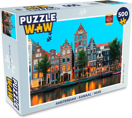 Puzzel Amsterdam - Kanaal - Huis - Legpuzzel - Puzzel 500 stukjes
