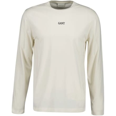 Gant T-Shirt Small Graphic Logo Long Sleeve Cream / male
