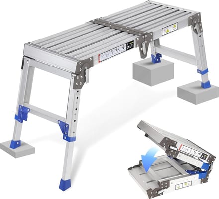 Werkplatform voor trap - Verstelbare ladder - Veilig klussen - Antislip structuur - 362 kg draagkracht - Aluminium