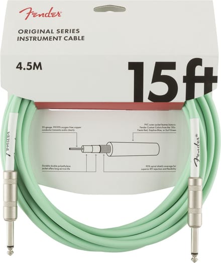 Fender Original Series instrument kabel groen 4.5m