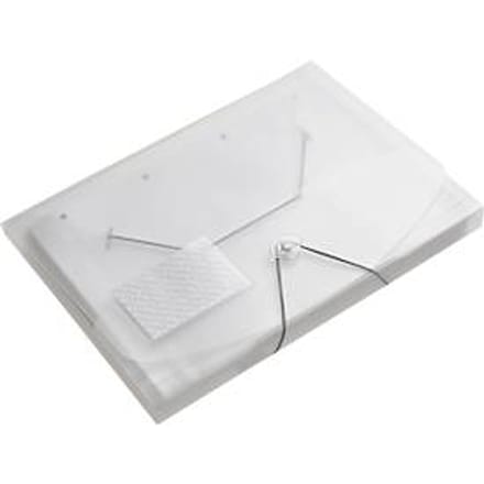 Hoekmappen FolderSys JUMBO, A4, B 240 x H 320 mm, 3 binnenflappen & elastische sluiting, polypropyleen, dikte 0,42 mm, transparant, 10 st.