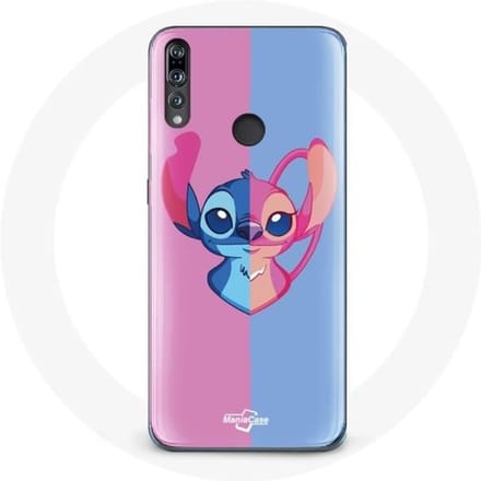 Coque pour Huawei P30 Lite - Stitch et Angel - Souple - Bleu et Rose - Protection roze
